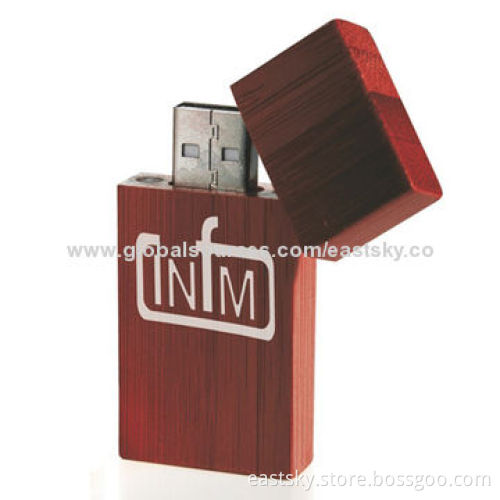 Customized Wood Gift USB Flash Drive, with Laser or Printed Logo, Over 10-year Data Retention